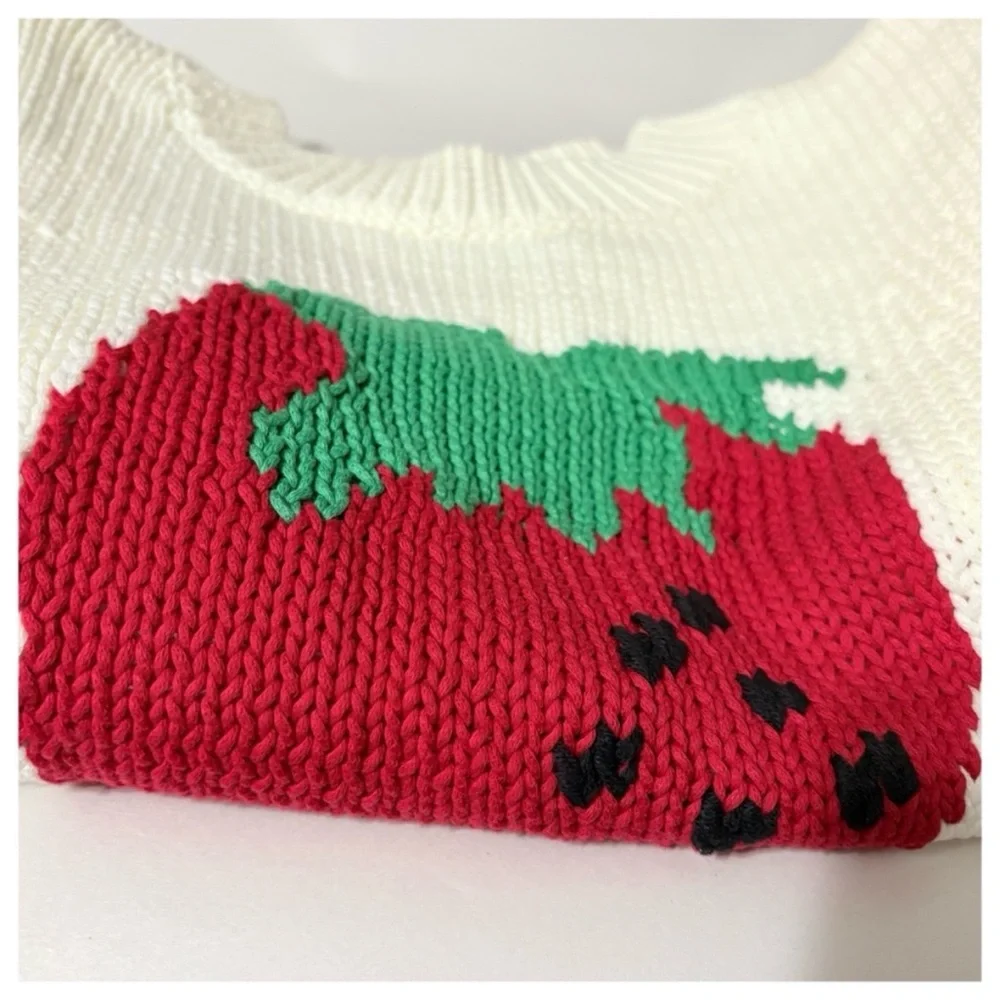 NWT Anthropologie Maeve The Pippa Crew-Neck Strawberry Sweater Cap-Sleeve XL - Picture 9 of 14